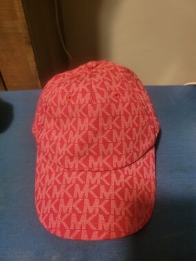 Michael Kors Coral-Pink MK Monogram Cap